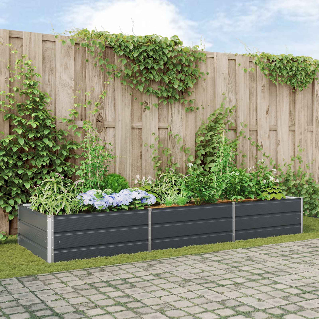 Plantekasse Antracit 290 x 100 x 45 cm Galvaniseret stål