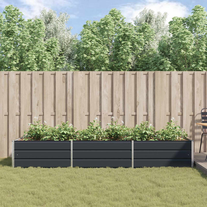 Plantekasse Antracit 290 x 100 x 45 cm Galvaniseret stål