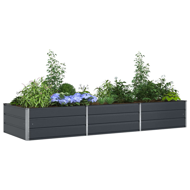 Plantekasse Antracit 290 x 100 x 45 cm Galvaniseret stål