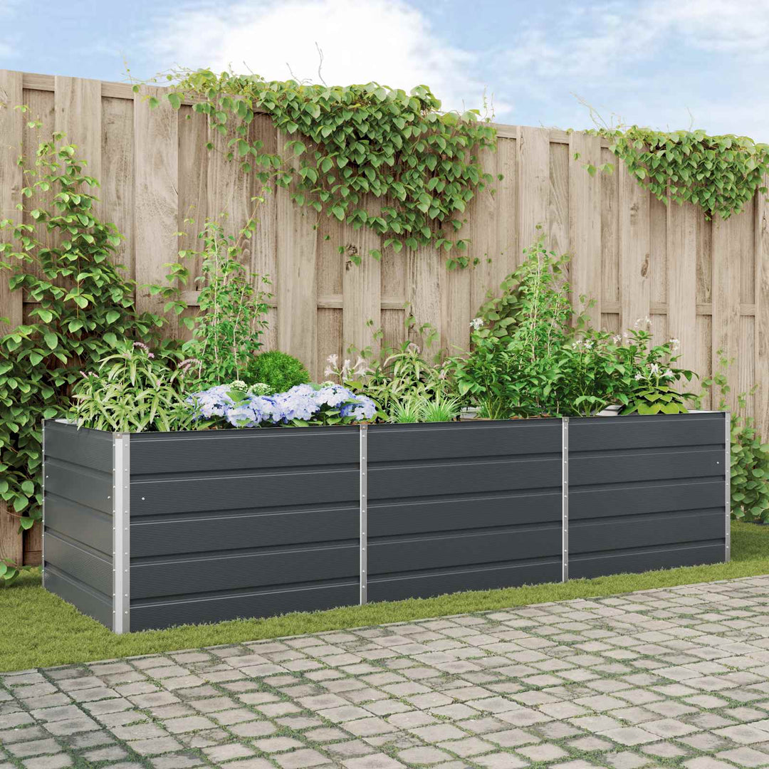 Plantekasse Antracit 290 x 100 x 75 cm Galvaniseret stål