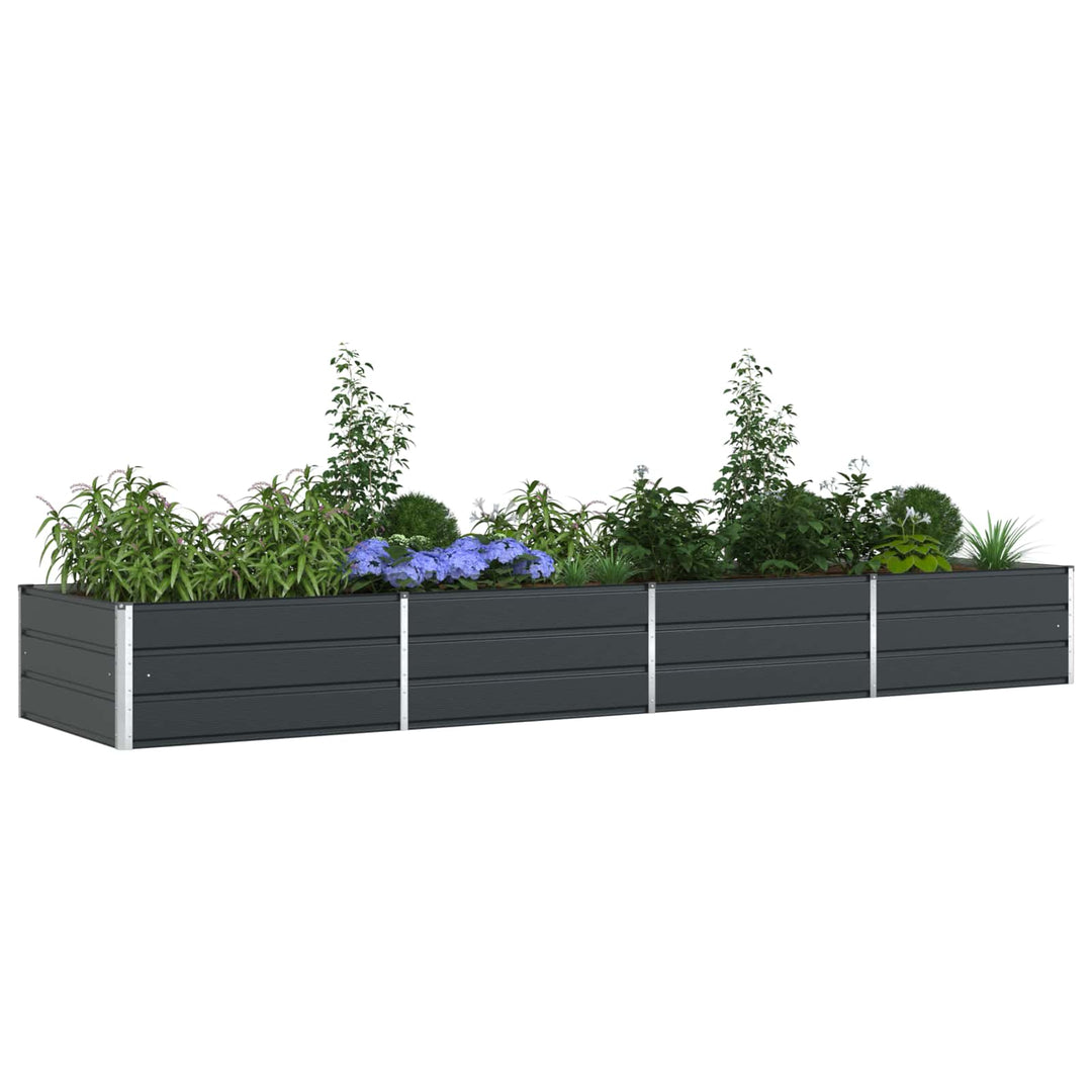 Plantekasse Antracit 385 x 100 x 45 cm Galvaniseret stål