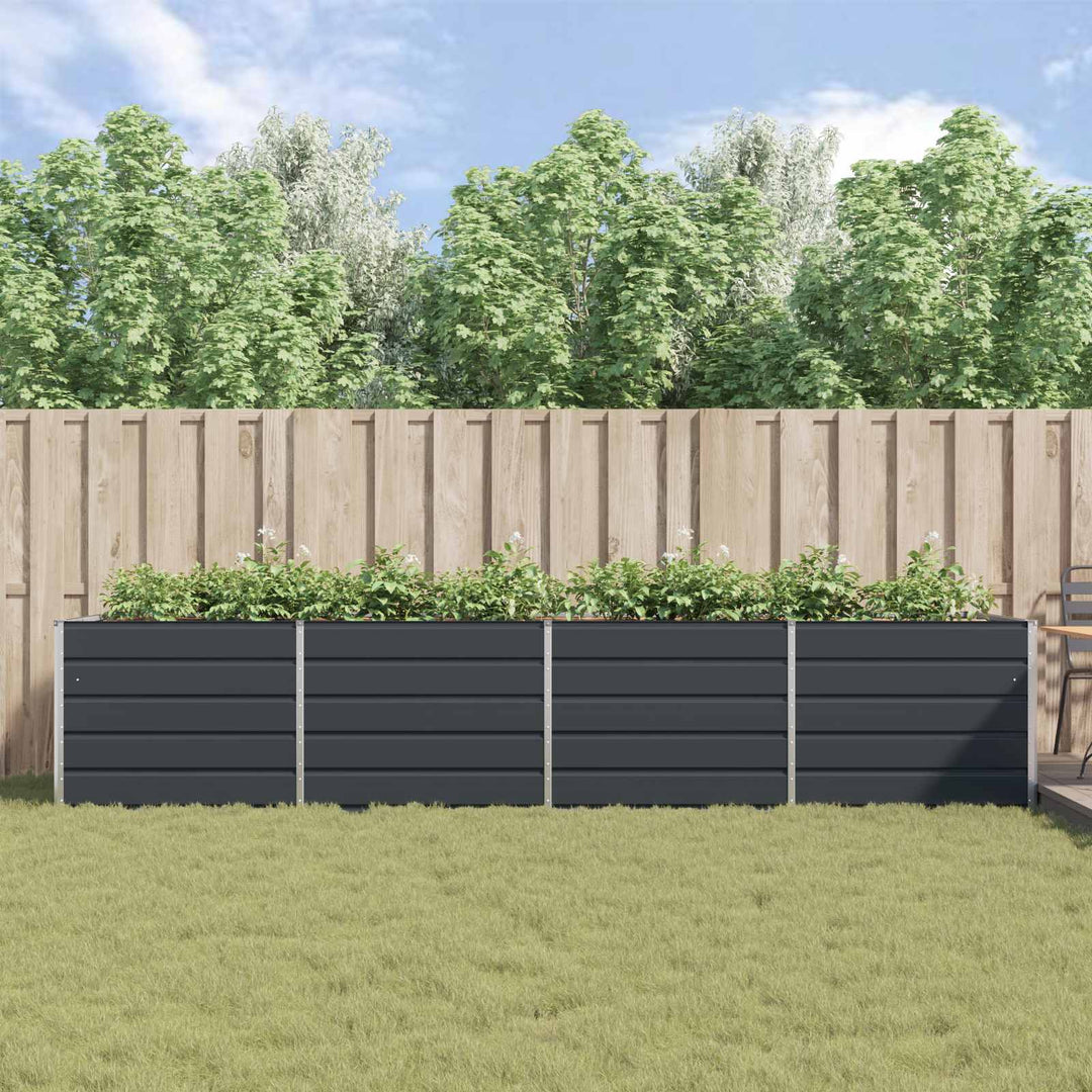Plantekasse Antracit 385 x 100 x 75 cm Galvaniseret stål