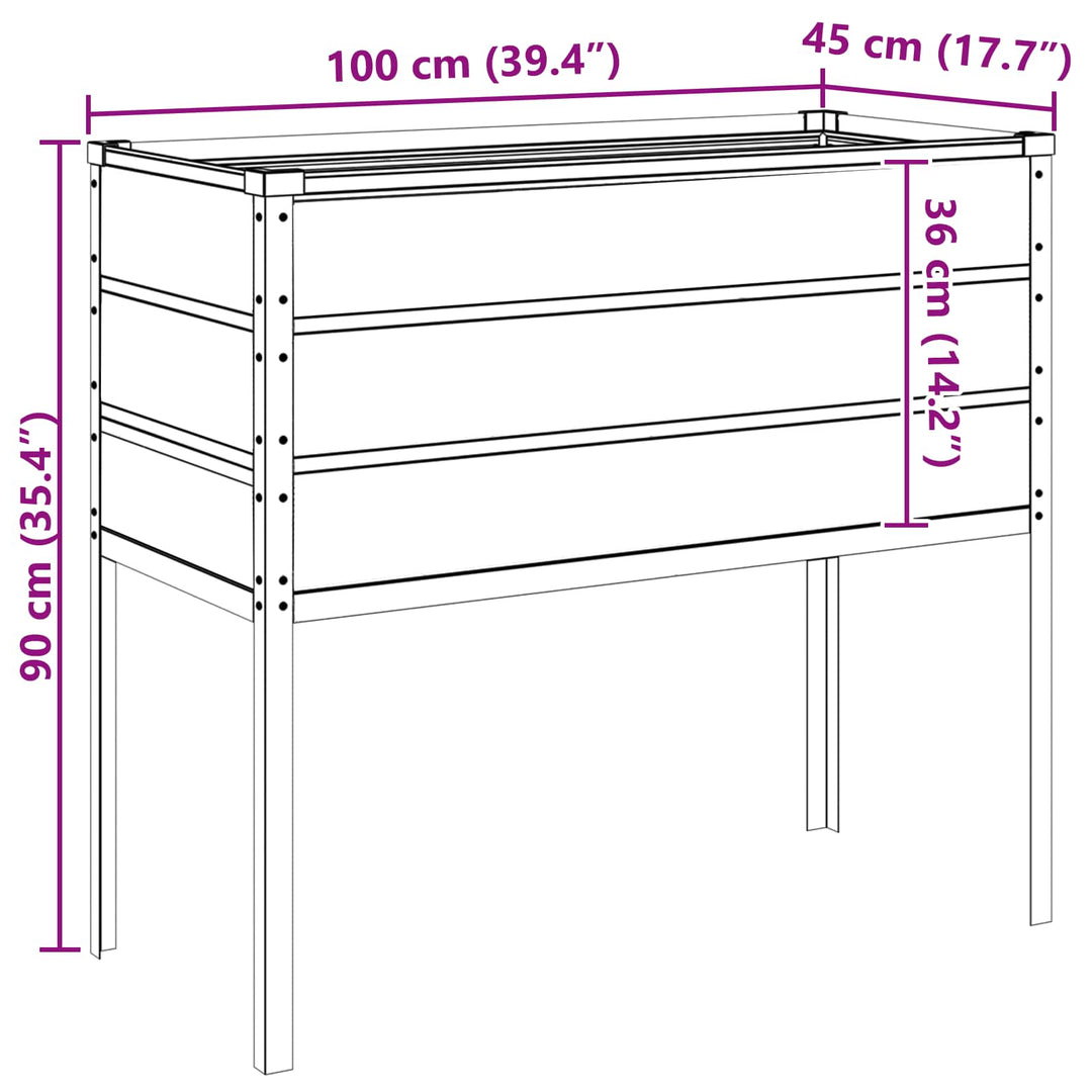Plantekasse Pastelgrøn 100 x 45 x 90 cm Galvaniseret stål