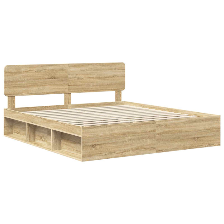 Sengestel med hovedgærde Sonoma 200 x 200 cm Massiv fyrretræ