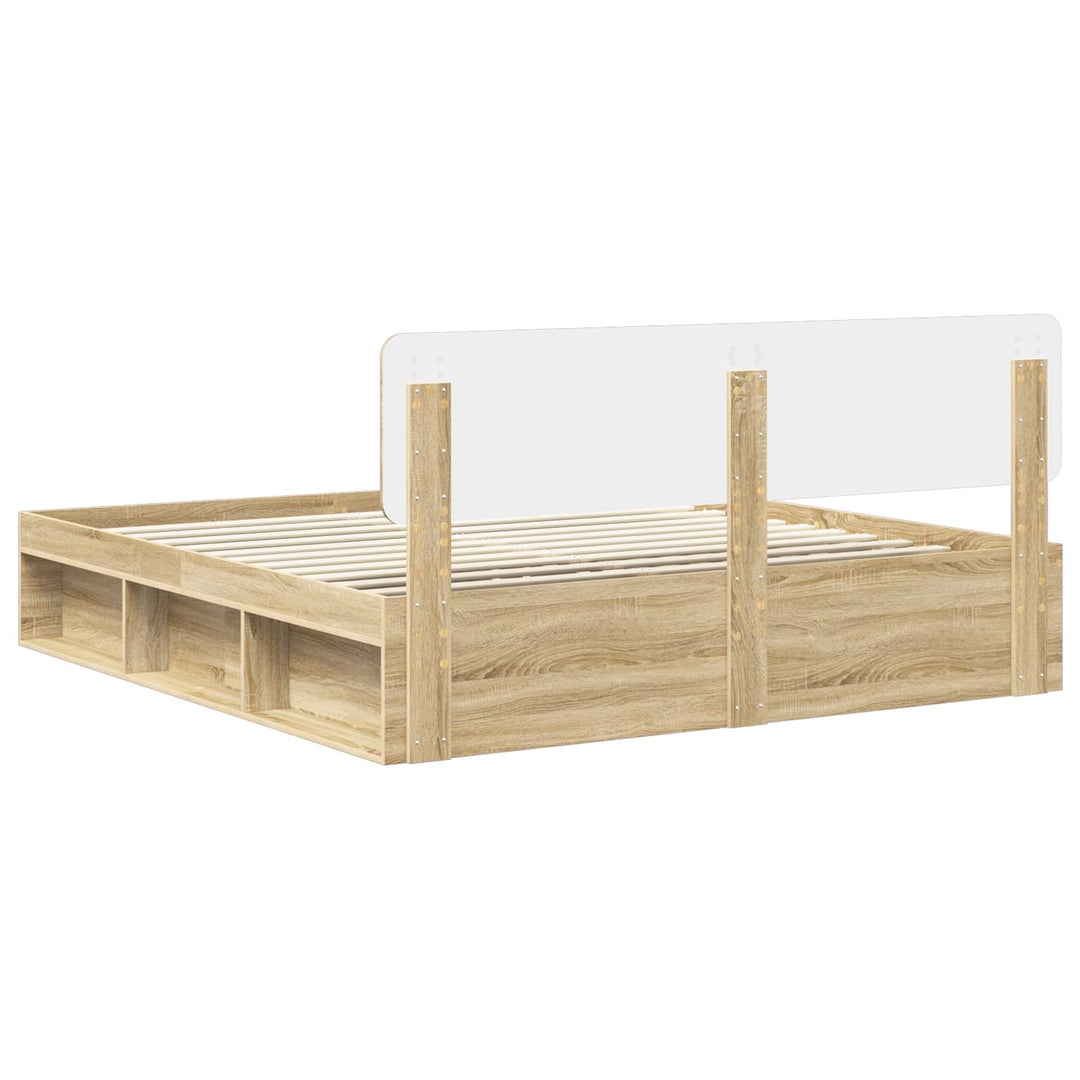 Sengestel med hovedgærde Sonoma 200 x 200 cm Massiv fyrretræ