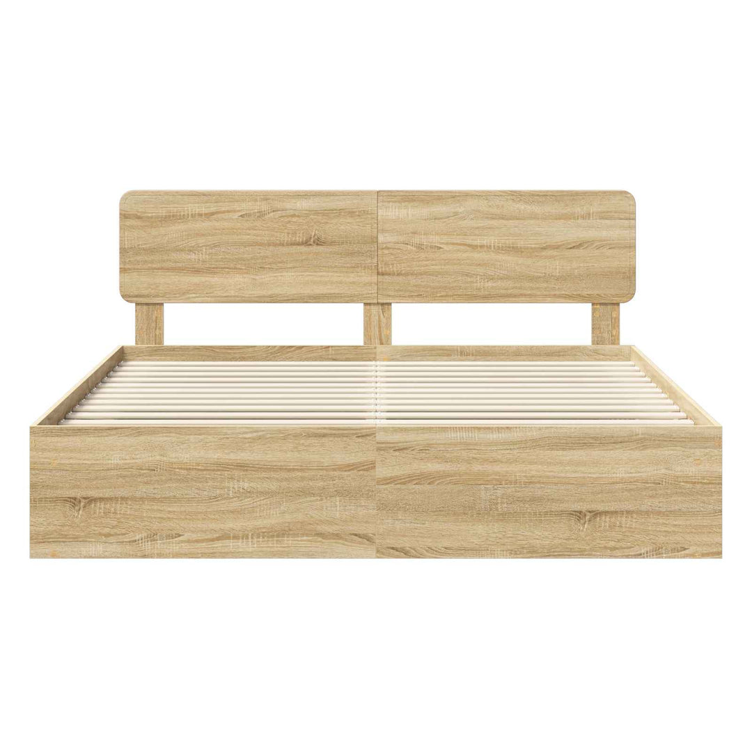 Sengestel med hovedgærde Sonoma 200 x 200 cm Massiv fyrretræ