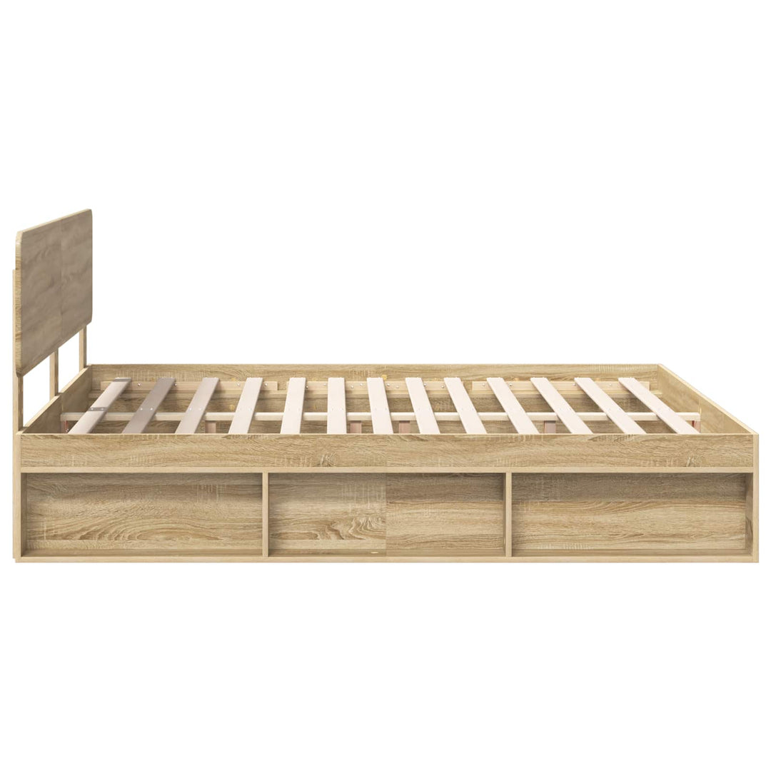 Sengestel med hovedgærde Sonoma 200 x 200 cm Massiv fyrretræ