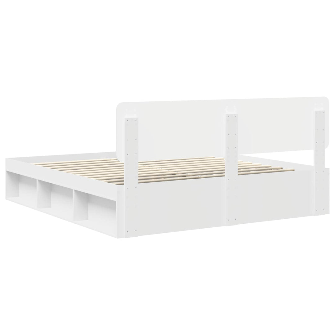 Sengestel med hovedgærde Hvid 180 x 200 cm Massiv fyrretræ