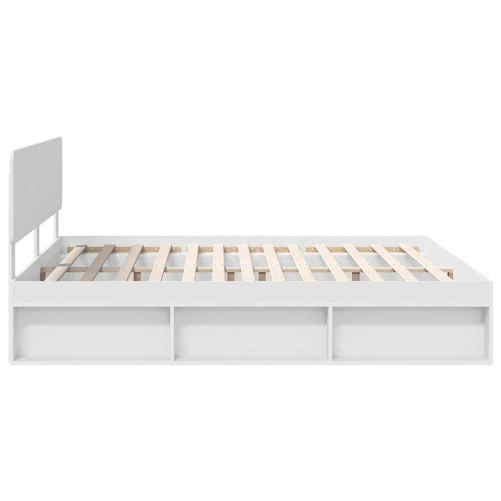 Sengestel med hovedgærde Hvid 180 x 200 cm Massiv fyrretræ