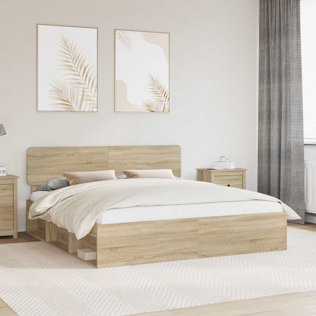 Sengestel med hovedgærde Sonoma 180 x 200 cm Massiv fyrretræ