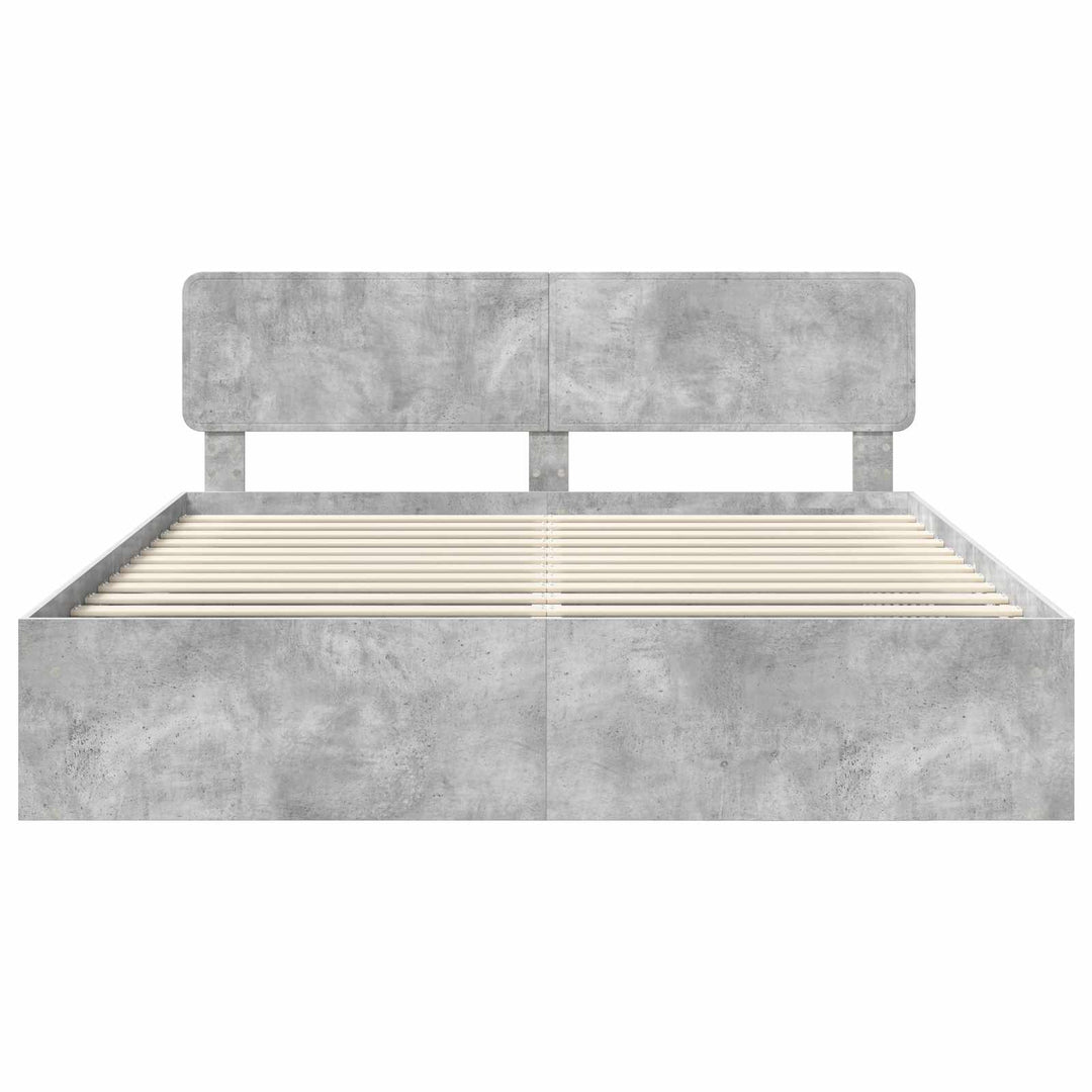 Sengestel med hovedgærde Beton 180 x 200 cm Massiv fyrretræ