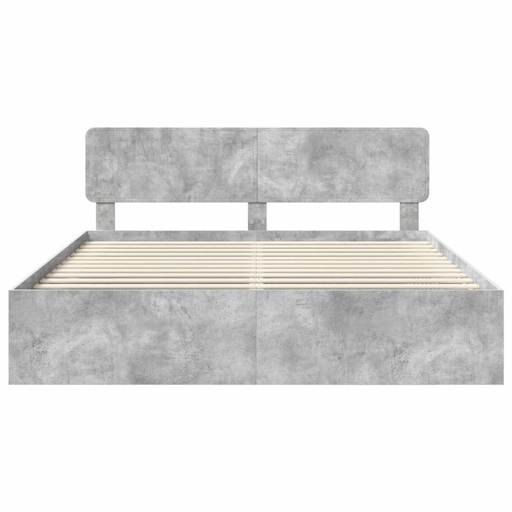 Sengestel med hovedgærde Beton 180 x 200 cm Massiv fyrretræ
