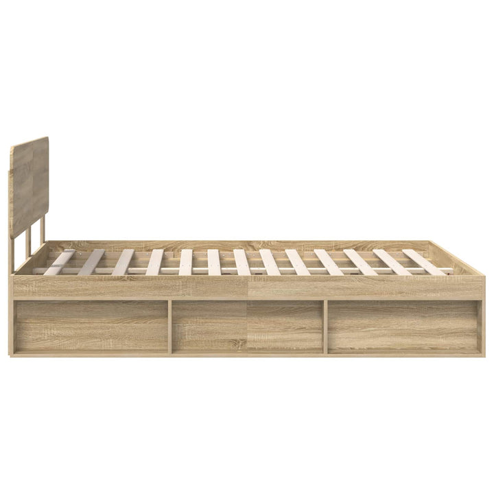Sengestel med hovedgærde Sonoma eg 150 x 200 cm Massiv fyrretræ