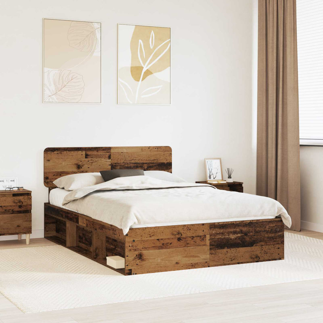 Sengestel Gammelt træ 140 x 190 cm Massiv fyrretræ
