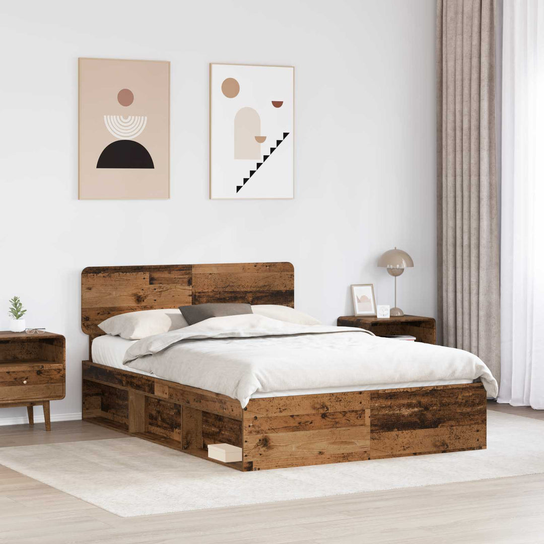 Sengestel Gammelt træ 140 x 190 cm Massiv fyrretræ