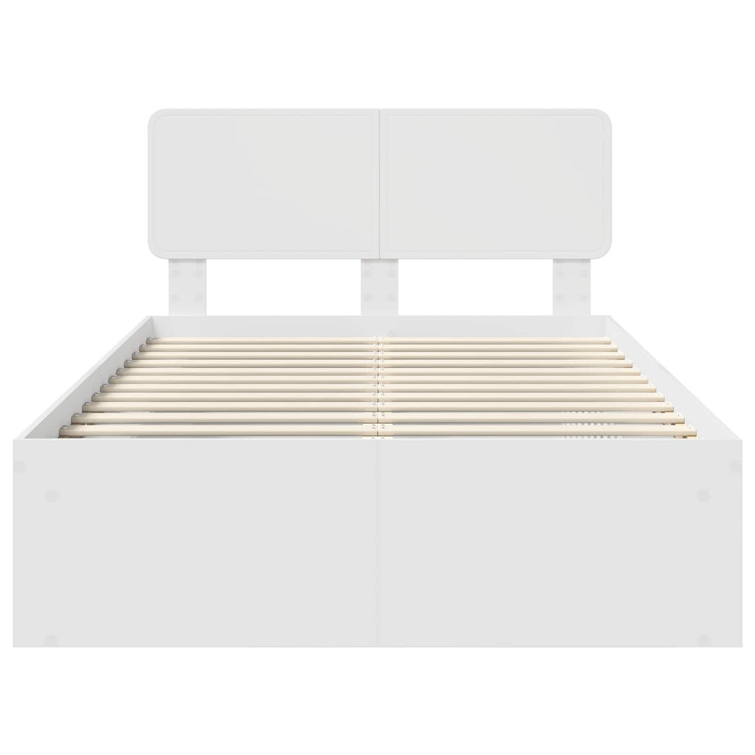 Sengestel med hovedgærde Hvid 120 x 200 cm Massiv fyrretræ