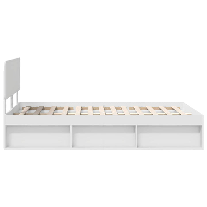 Sengestel med hovedgærde Hvid 120 x 200 cm Massiv fyrretræ