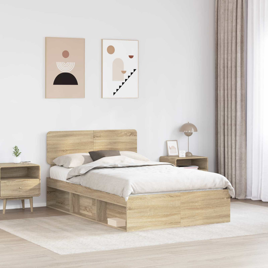 Sengestel med hovedgærde Sonoma 120 x 200 cm Massiv fyrretræ