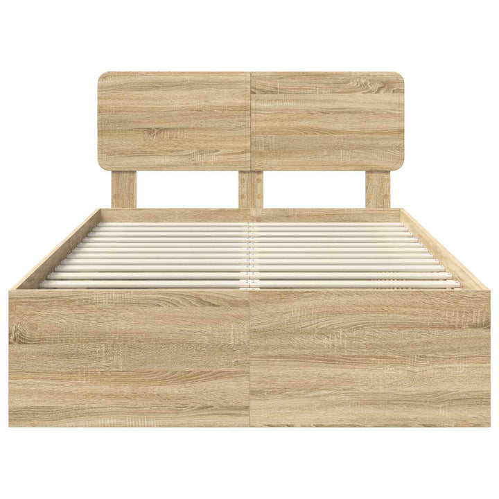 Sengestel med hovedgærde Sonoma 120 x 200 cm Massiv fyrretræ