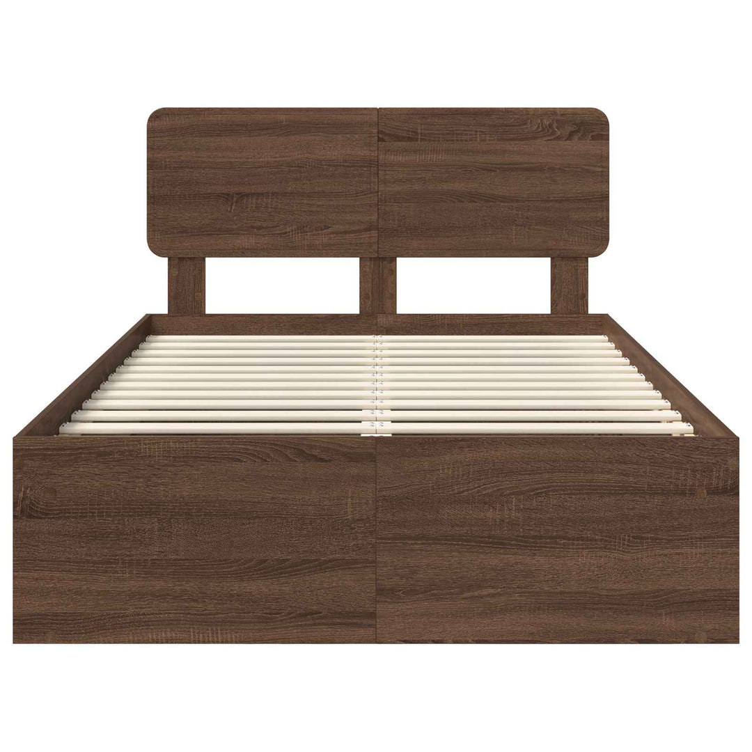 Sengestel med hovedgærde Brun eg 120 x 200 cm Massiv fyrretræ