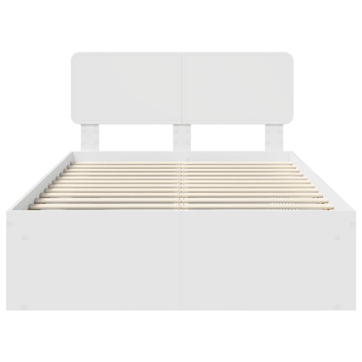 Sengestel med hovedgærde Hvid 120 x 190 cm Massiv fyrretræ