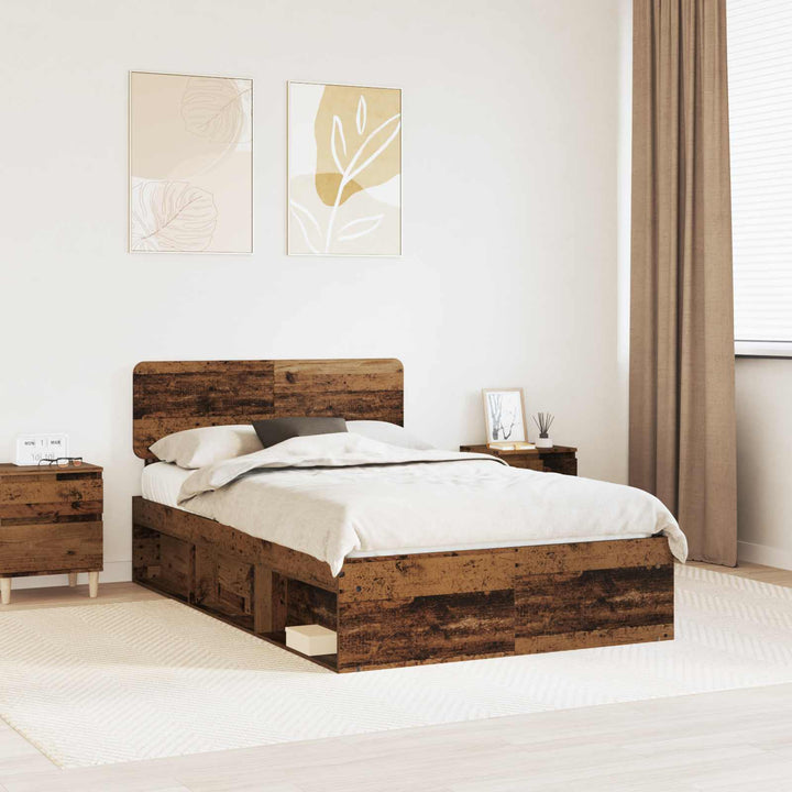 Sengestel Gammelt træ 120 x 190 cm Massiv fyrretræ