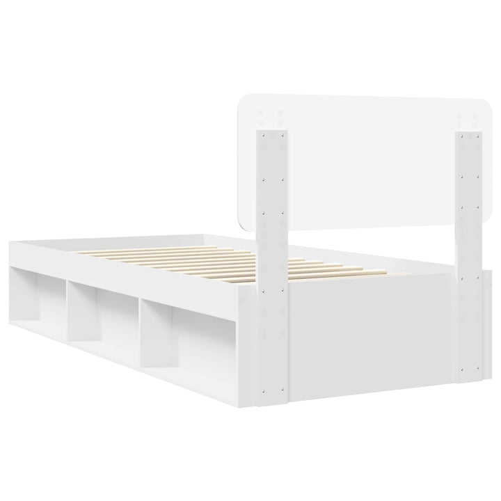 Sengestel med hovedgærde Hvid 100 x 200 cm Massiv fyrretræ