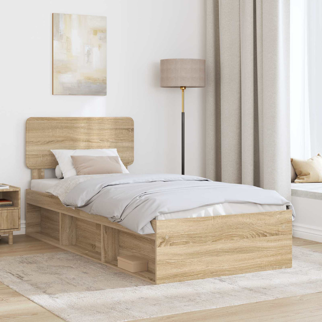 Sengestel med hovedgærde Sonoma 100 x 200 cm Massiv fyrretræ