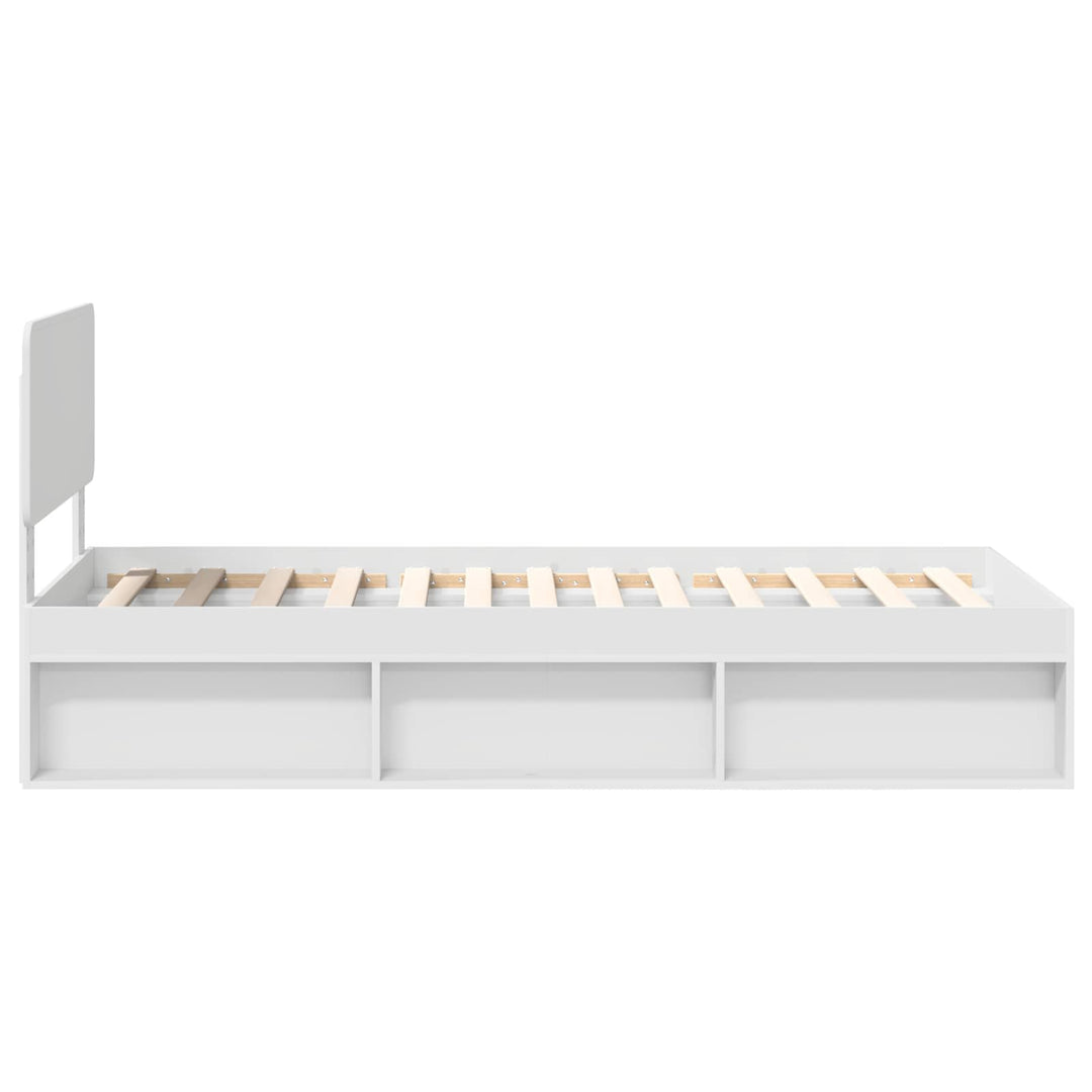 Sengestel med hovedgærde Hvid 90 x 190 cm Massiv fyrretræ