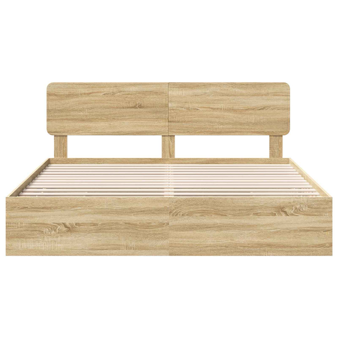 Sengestel med skuffe Sonoma eg 200 x 200 cm Konstrueret træ