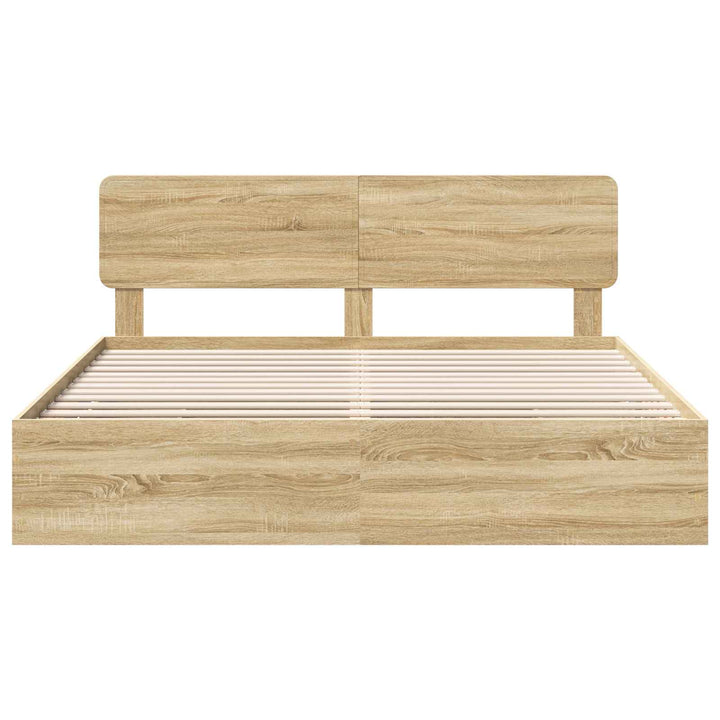 Sengestel med skuffe Sonoma eg 200 x 200 cm Konstrueret træ