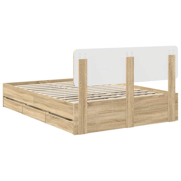 Sengestel med skuffe Sonoma eg 150 x 200 cm Konstrueret træ