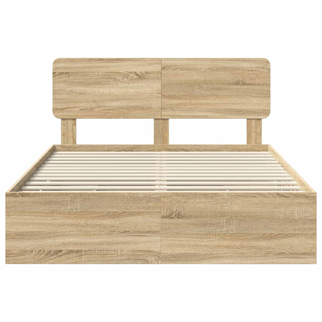 Sengestel med skuffe Sonoma eg 150 x 200 cm Konstrueret træ