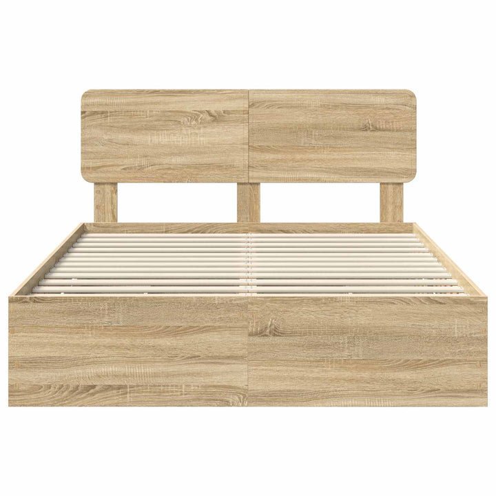 Sengestel med skuffe Sonoma eg 140 x 200 cm Konstrueret træ