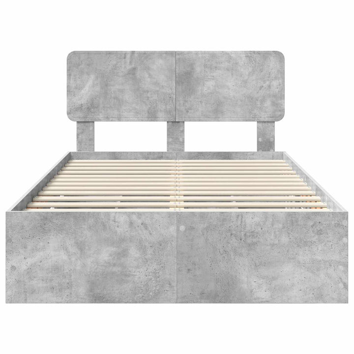 Sengestel med skuffe BetonGrå 135 x 190 cm Konstrueret træ