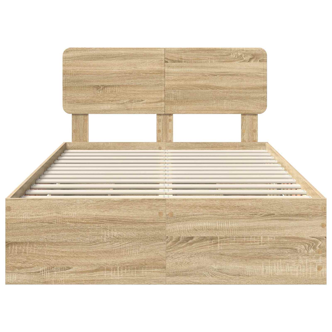 Sengestel med skuffe Sonoma eg 120 x 190 cm Konstrueret træ