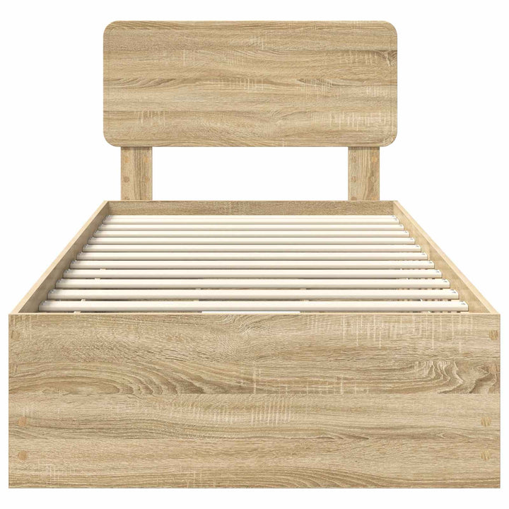 Sengestel med skuffe Sonoma eg 100 x 200 cm Konstrueret træ