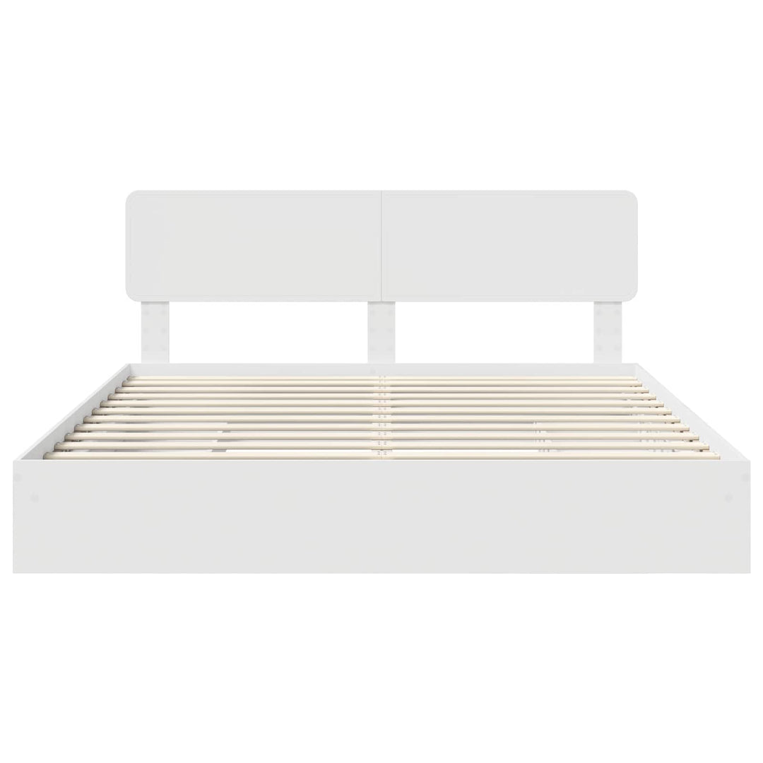 Opbevaringsseng med skuffe Hvid 180 x 200 cm Konstrueret træ