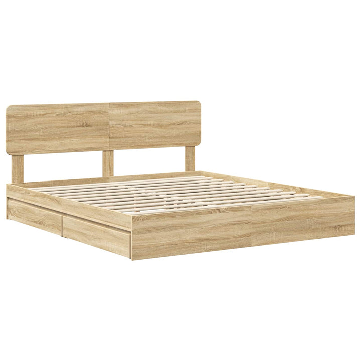Opbevaringsseng Sonoma eg 180 x 200 cm Konstrueret træ