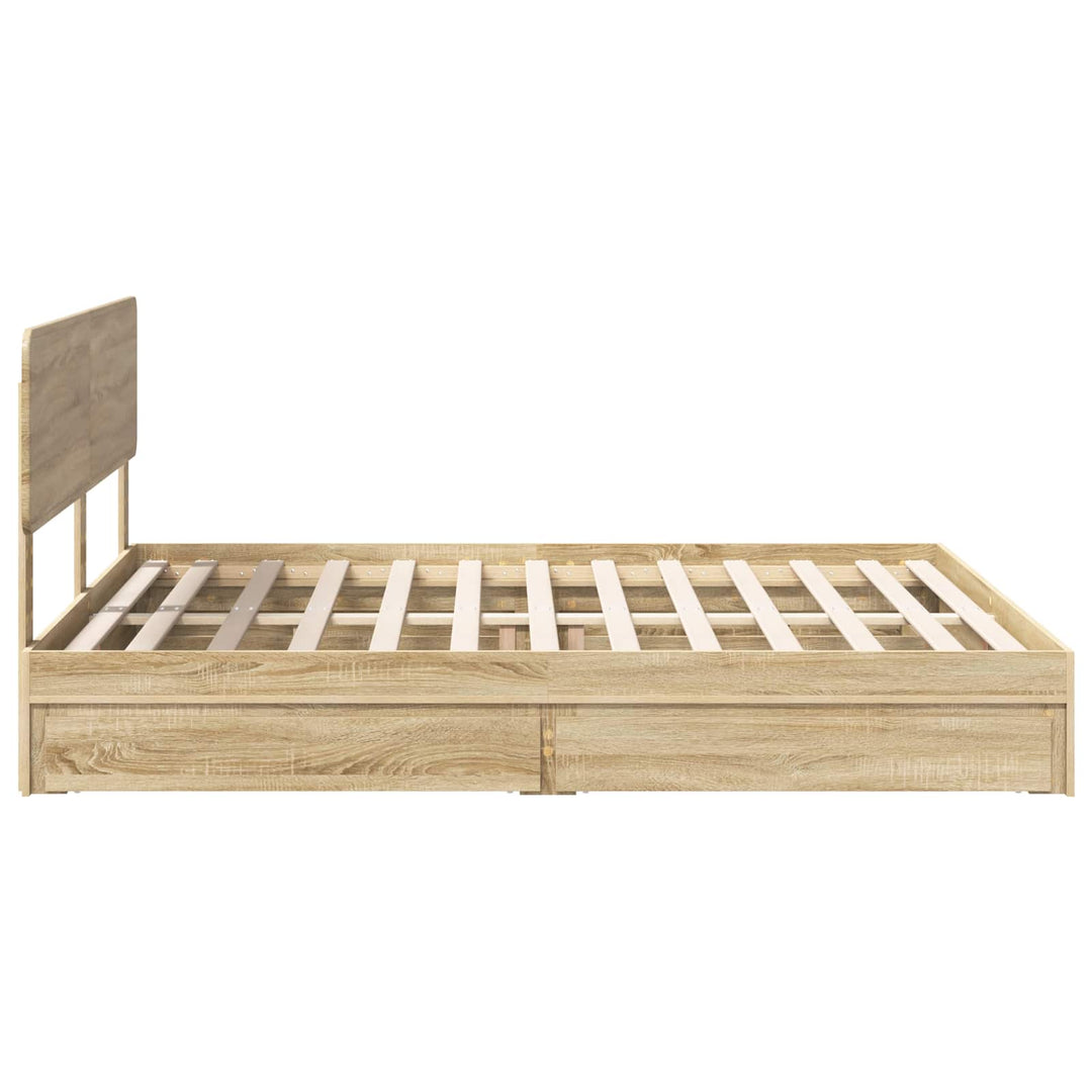 Opbevaringsseng Sonoma eg 180 x 200 cm Konstrueret træ