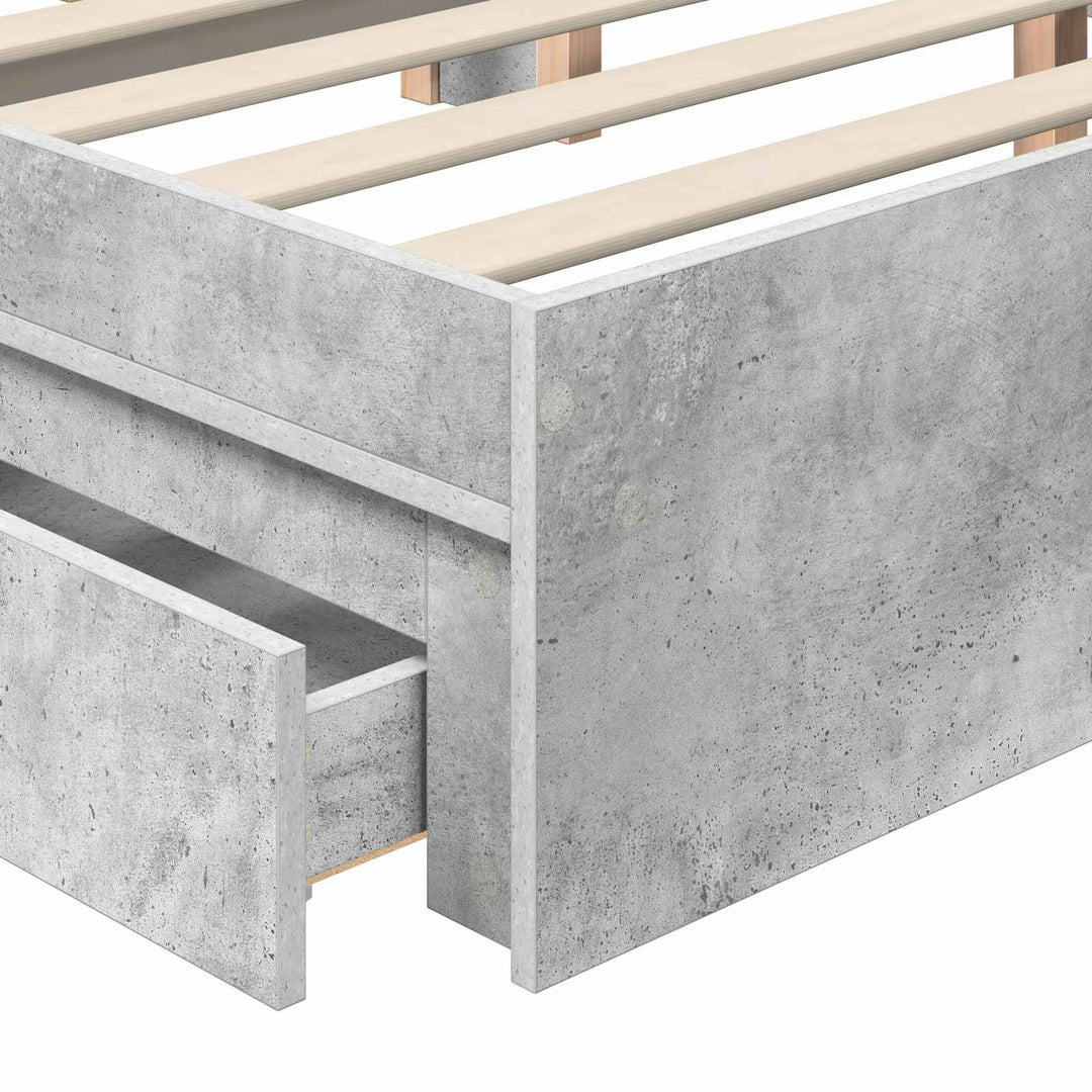 Opbevaringsseng Beton Grå 180 x 200 cm Konstrueret træ