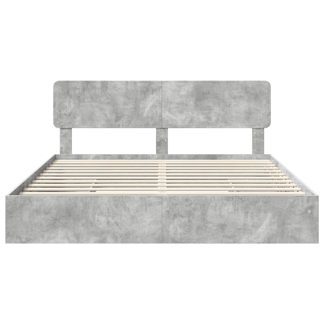 Opbevaringsseng Beton Grå 180 x 200 cm Konstrueret træ