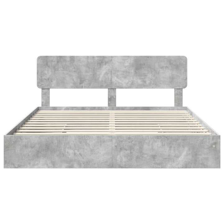 Opbevaringsseng Beton Grå 180 x 200 cm Konstrueret træ