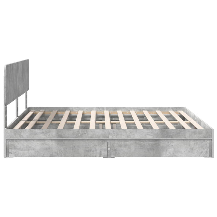 Opbevaringsseng Beton Grå 180 x 200 cm Konstrueret træ
