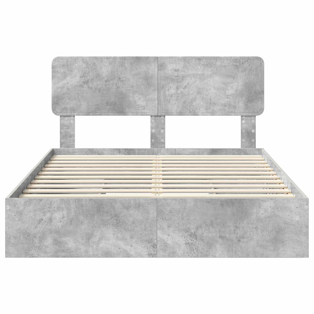 Opbevaringsseng Beton Grå 150 x 200 cm Konstrueret træ
