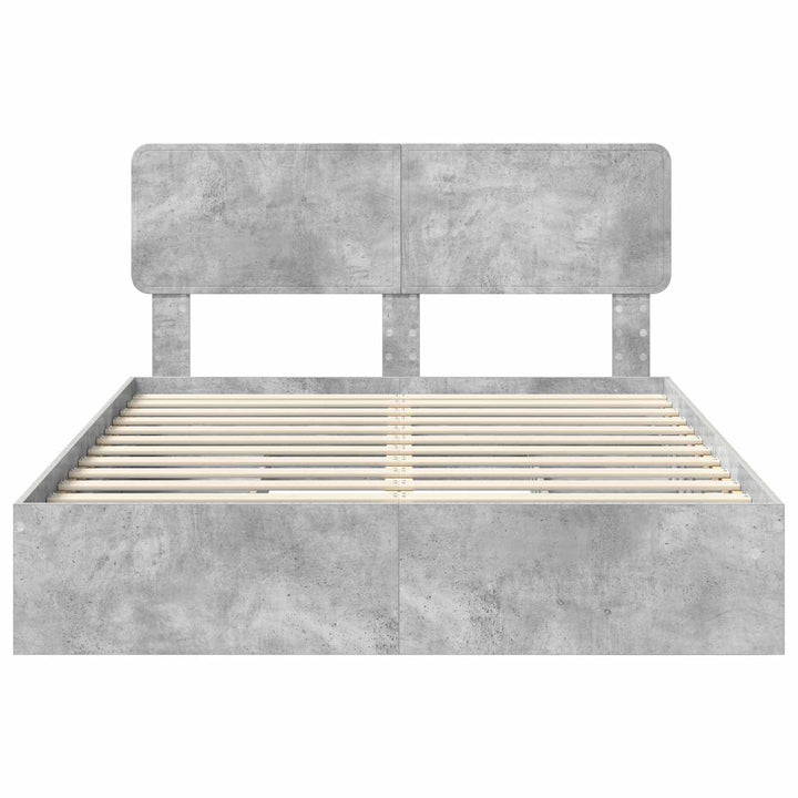 Opbevaringsseng Beton Grå 150 x 200 cm Konstrueret træ