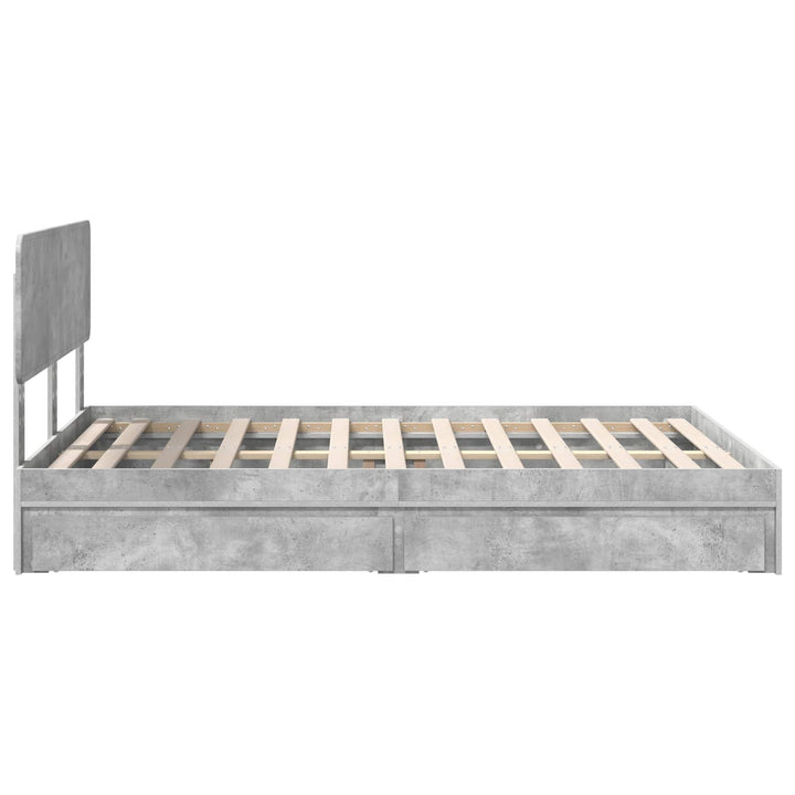 Opbevaringsseng Beton Grå 150 x 200 cm Konstrueret træ