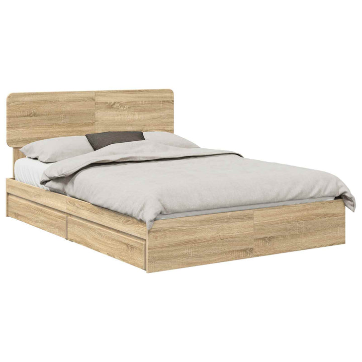 Opbevaringsseng Sonoma eg 140 x 200 cm Konstrueret træ