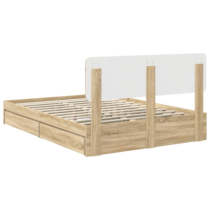 Opbevaringsseng Sonoma eg 140 x 200 cm Konstrueret træ