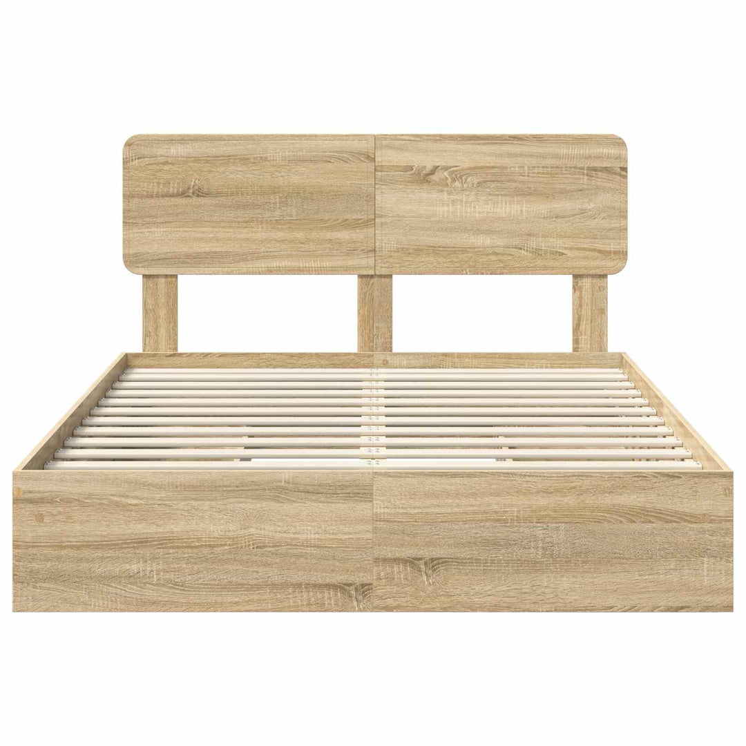Opbevaringsseng Sonoma eg 140 x 200 cm Konstrueret træ